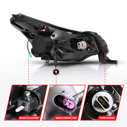 Anzo 2008-2011 Ford Focus Projector Headlights Black