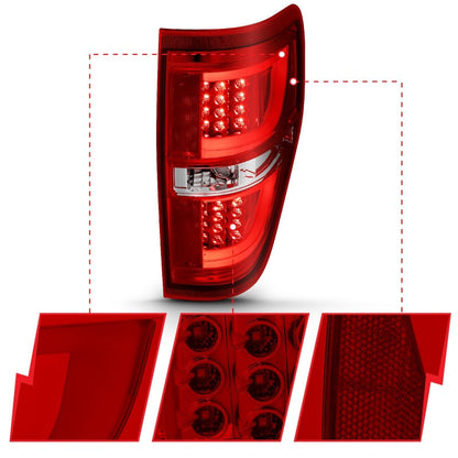 Anzo 2009-2013 Ford F-150 LED Taillights Red/Clear