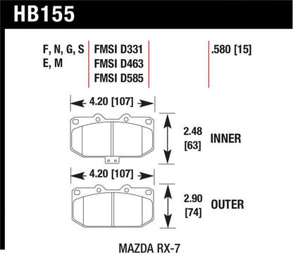 Hawk 93-95 Mazda RX-7 HP+ Street Front Brake Pads