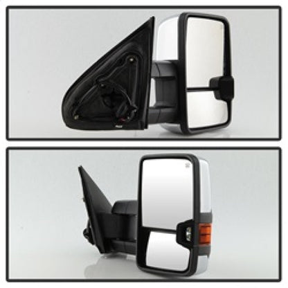 SPYDER xTune Chevy Silverado 14-16 Heated Amber LED Signal Mirror Chrome MIR-CSIL14S-G3C-PWH-AM-SET 9936777