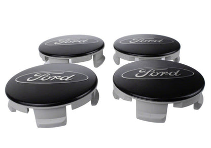 Ford Racing Ford Car Black & Chrome Wheel Center Cap Kit - Satin M-1096K-BCS