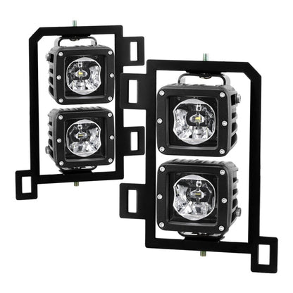Spyder Dodge Ram 2013-2018 1500 Only Full LED Fog Lights W/Bracket and Universial Switch- Clear 9045424