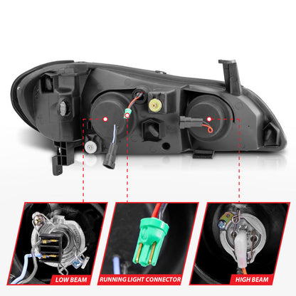 Anzo 2000-2004 Infiniti I30 Projector Headlights w/ Halo Chrome