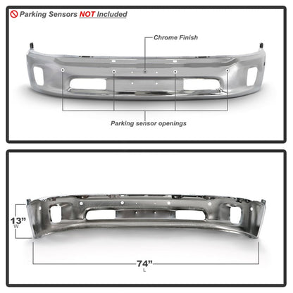 Spyder Dodge Ram 1500 14-18 Bottom w/Sensor w/Fog Light Hole Front Bumper - Chrome (OEM 68160857AA) 9948497