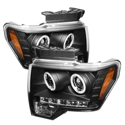 Spyder Ford F150 09-14 Projector Headlights Halogen Model- CCFL Halo LED Blk PRO-YD-FF15009-CCFL-BK 5030108