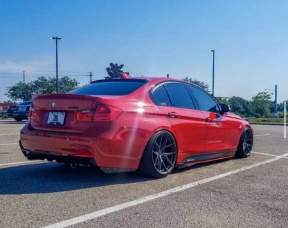 BMW Carbon Fiber Rear Bumper Splitter Extensions Gloss Wet (Rivets)