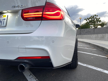 BMW F30 Carbon Fiber Rear Bumper Extensions Splitters Diffuser
