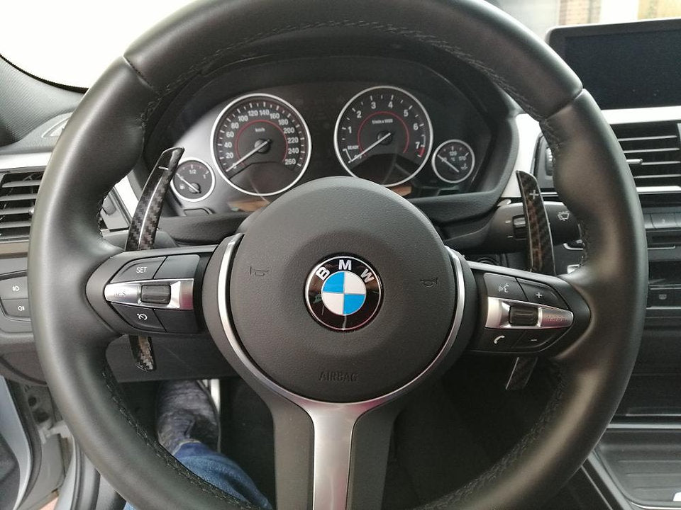 BMW F-Series Carbon Fiber Paddle Shifters for BMW 3 series, 4 Series, M2 M3, M4, M5 (Wet) Gloss