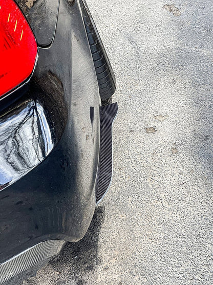 BMW Carbon Fiber Rear Bumper Splitter Extensions Horizontal V2