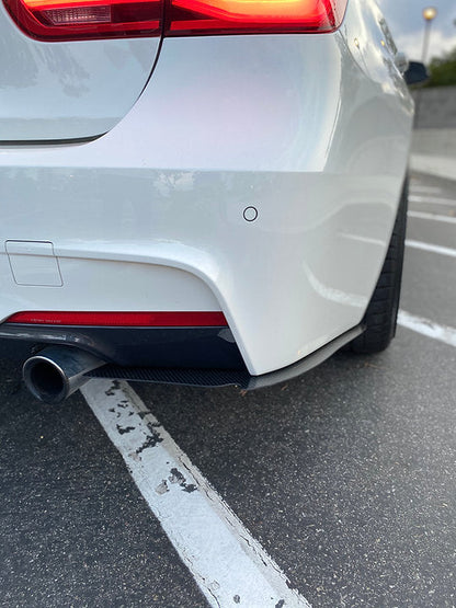 BMW F30 Carbon Fiber Rear Bumper Extensions Splitters Diffuser