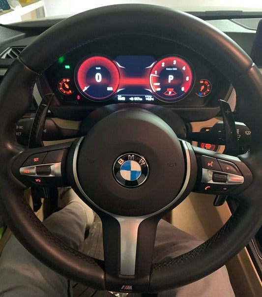 BMW F-Series Carbon Fiber Paddle Shifters for BMW 3 series, 4 Series, M2 M3, M4, M5 (Wet) Gloss