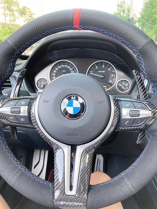 BMW F-Series Carbon Fiber Paddle Shifters for BMW 3 series, 4 Series, M2 M3, M4, M5 (Wet) Gloss