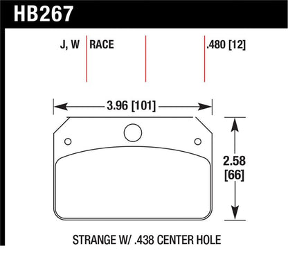 Hawk DR-97 Brake Pads for Strange w/ 0.438in Center Hole