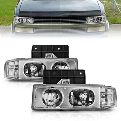 Anzo Chrome Crystal Headlights 1995-2005 Chevrolet Astro