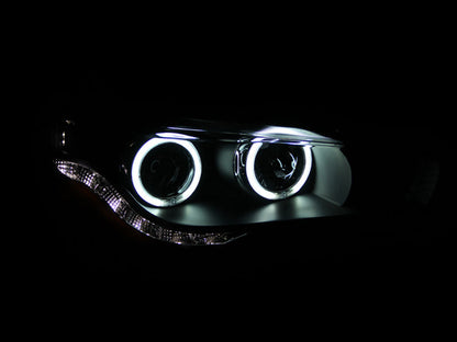 Anzo 2008-2015 Mitsubishi Lancer Projector Headlights w/ Halo Black (CCFL)