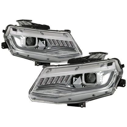 Spyder Chevy Camaro 16-18 Halogen Model Projector Headlights Chrome PRO-YD-CCAM16HALSI-SEQ-C 5087348