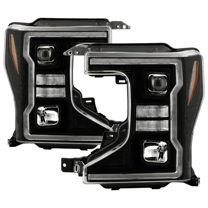 SPYDER Signature 20-22 Ford F250/F350 (Halogen) Proj. Headlights - Black (PRO-YD-FS20HALSI-SEQ-BK) 5088628