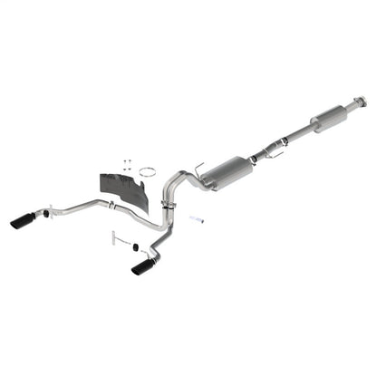 Ford Racing 21-24 F-150 Touring Rear Exit Exhaust - Black Tips M-5200-FTBR