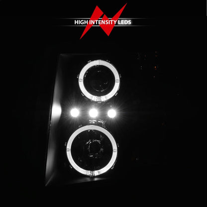 Anzo 2007-2013 Chevrolet Silverado 1500 Projector Headlights w/ Halo Black