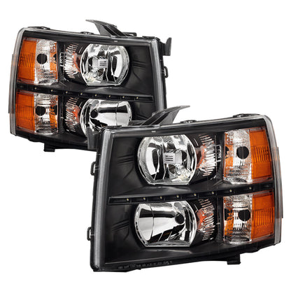 SPYDER Xtune Chevy Silverado 07-13 Crystal Headlights w/ LED Black HD-JH-CS07-LED-BK 9032967