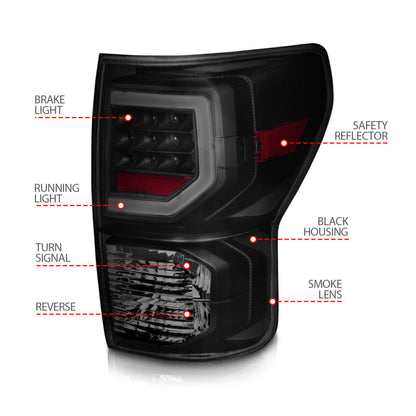 Anzo 07-11 Toyota Tundra Full LED Tailights Black Housing Smoke Lens G2 (w/C Light Bars) 311387