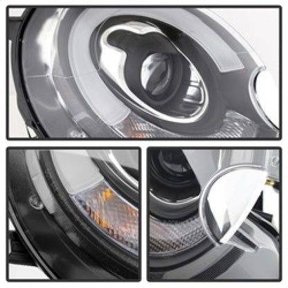 Spyder Mini Cooper 2007-2012 Projector Headlights Halogen Model Only - DRL Black PRO-YD-MC07-DRL-BK 5080608