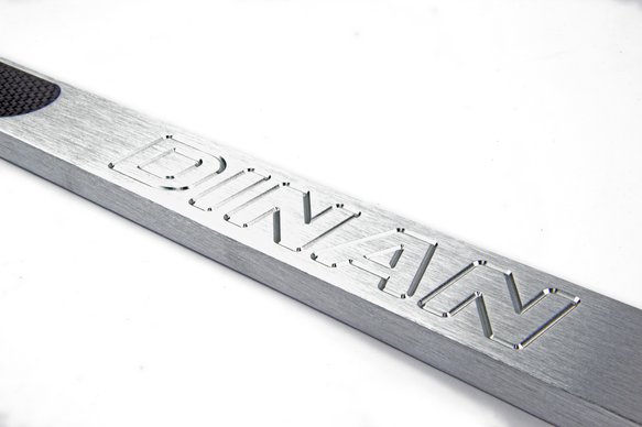 Dinan Shock Tower Brace - 1999-2006 BMW 323i/325i/328i/330i/M3 Rear - Brushed Aluminum w/ Carbon Inlays - E46
