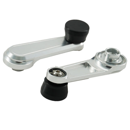 Silver Billet Window Crank Handle For Honda Acura Integra EK Del Sol K20 K24 B16 2PC