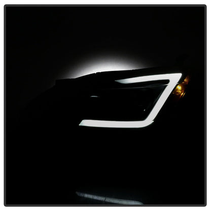 SPYDER xTune 13-15 Nissan Sentra DRL LED Light Bar Proj Halogen Headlights - Blk Smoke (PRO-JH-NS13-LB-BSM) 9042973