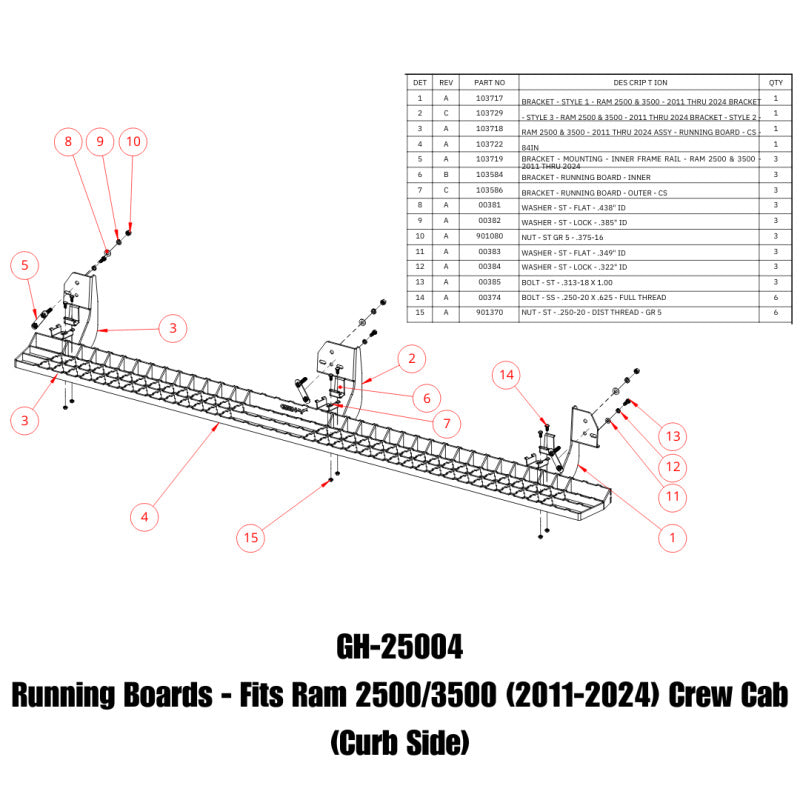 Gen-Y 11-24 RAM 2500/3500 Crew Cab Running Boards