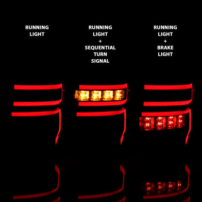 ANZO 2014-2020 Toyota 4Runner T.L Black Housing Smoke Lens Red Light Bar W/Sequential 311312