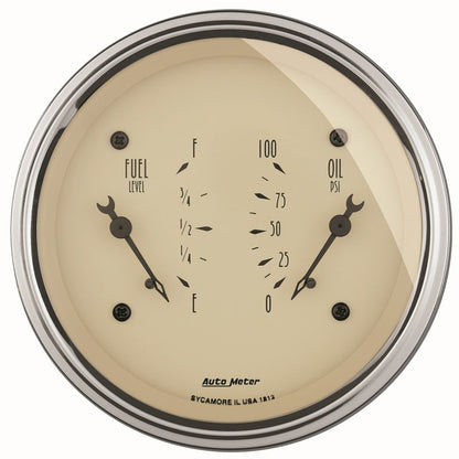AutoMeter Antique Beige Oil/Fuel Dual Gauge 1813