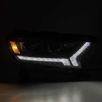 AlphaRex 19-21 Ford Ranger LUXX LED Proj Headlights Plank Style Alpha Black w/Seq Signal/DRL 880121 *Discontinued