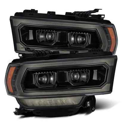 AlphaRex 19-21 Ram 2500 LUXX LED Proj Headlights Plank Style Alpha Blk w/Activ Light/Seq Signal/DRL 880549 *Discontinued