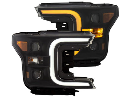 Anzo Ford F-150 18-19 Projector Plank Style Switchback H.L. Black Amber