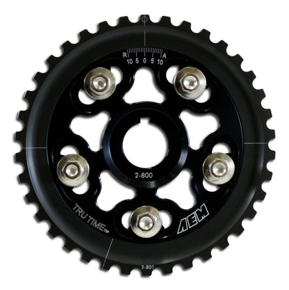 AEM Electronics Tru-Time Cam Gear Black 5-Bolt Honda D15B7 D16A6 & D16Z6