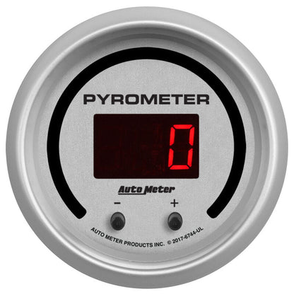 Autometer 52.4mm Silver Two Channel 0-2000 Degree Pyrometer (EGT) Ultra-Lite Elite Digital Gauge 6744-UL