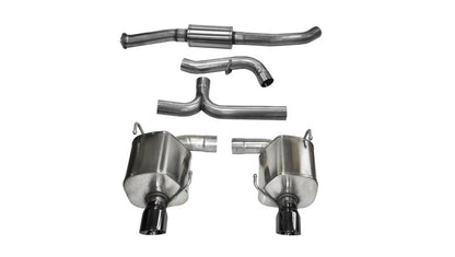 Corsa 08-10 Subaru Impreza WRX Sedan 2.5L Turbo Manual 3in Sport Cat-Back Exhaust w/4in Black Tips 14865BLK