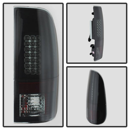 Spyder Ford F150 side 97-03/F250 Super Duty 99-07 LED Tail Lights Blk Smke ALT-YD-FF15097-LED-BSM 5078179