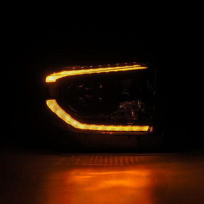 AlphaRex 14-21 Toyota Tundra LUXX-Series LED Proj Headlights Alpha-Blk w/Actv Light & Seq. Sig + DRL 880836 *Discontinued