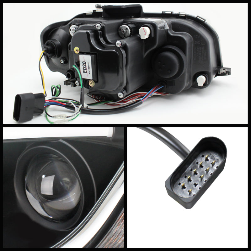 Spyder Audi A3 06-08 Projector Headlights Halogen Model- Light Tube DRL Blk PRO-YD-AA306-LTDRL-BK 5071934
