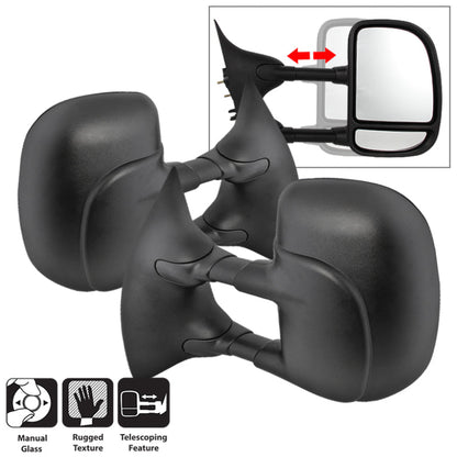 SPYDER xTune 02-07 Ford SuperDuty L/R Manual Extendable - Manual Adjust Mirror (MIR-FDSD99S-MA-SET) 9935657