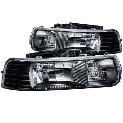 Anzo 1999-2002 Chevrolet Silverado 1500 Crystal Headlights Black
