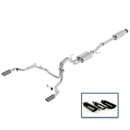 Ford Racing 15-18 F-150 2.7L Cat-Back Sport Exhaust System - Rear Exit Carbon Fiber Tips M-5200-F1527DSFA