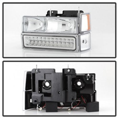 SPYDER Xtune 92-94 Blazer Full Size Corner/LED Bumper Headlights Chrome HD-JH-CCK88-LED-AM-C-SET 5069559