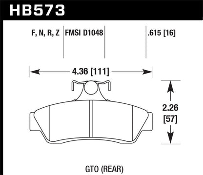 Hawk 04-06 Pontiac GTO HPS 5.0 Rear Brake Pads