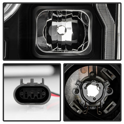 SPYDER Signature 20-22 Ford F250/F350 (Halogen) Proj. Headlights - Black (PRO-YD-FS20HALSI-SEQ-BK) 5088628
