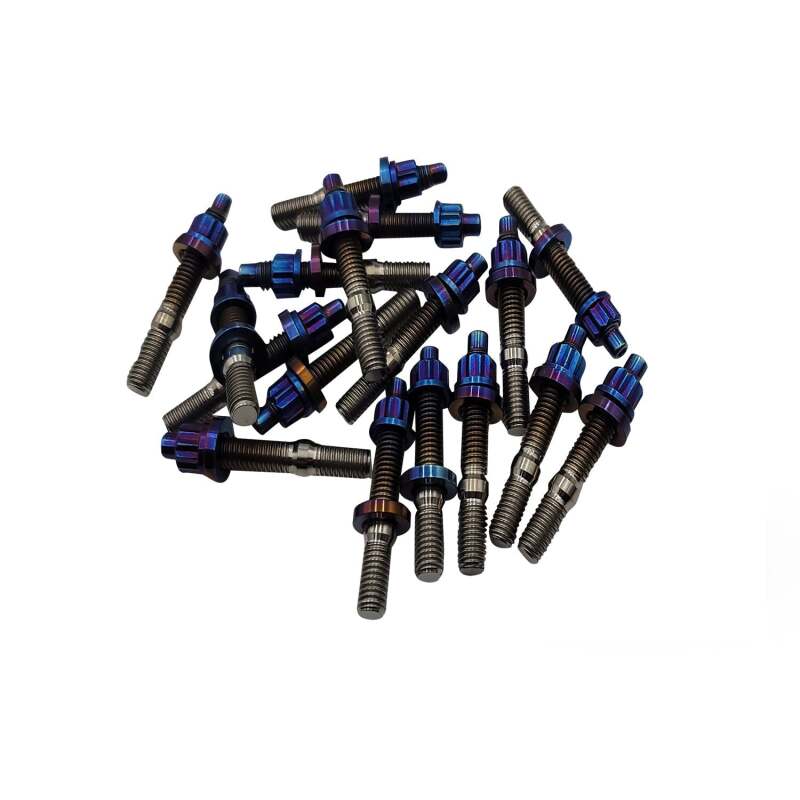 BLOX Racing Xtreme Titanium Intake/Exhaust Manifold Studs Burnt 65mm 10-Piece Kit BXFL-00309-10-TI-B