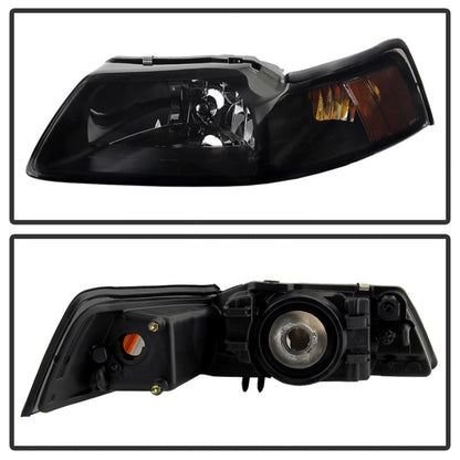 SPYDER Xtune Ford MUStang 99-04 OEM Amber Headlights Black Smoked HD-JH-FM99-AM-BSM 9030345