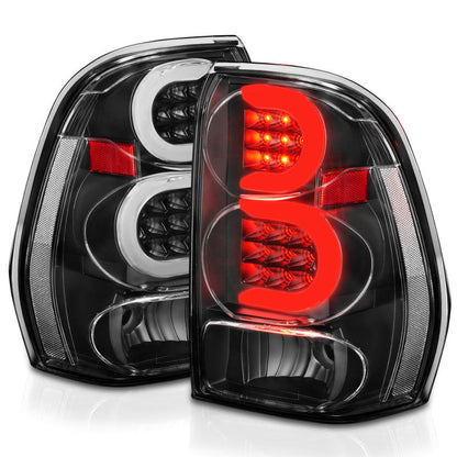 ANZO 2002-2009 Chevrolet Trailblazer LED Tail Lights w/ Light Bar Black Housing Clear Lens 311371